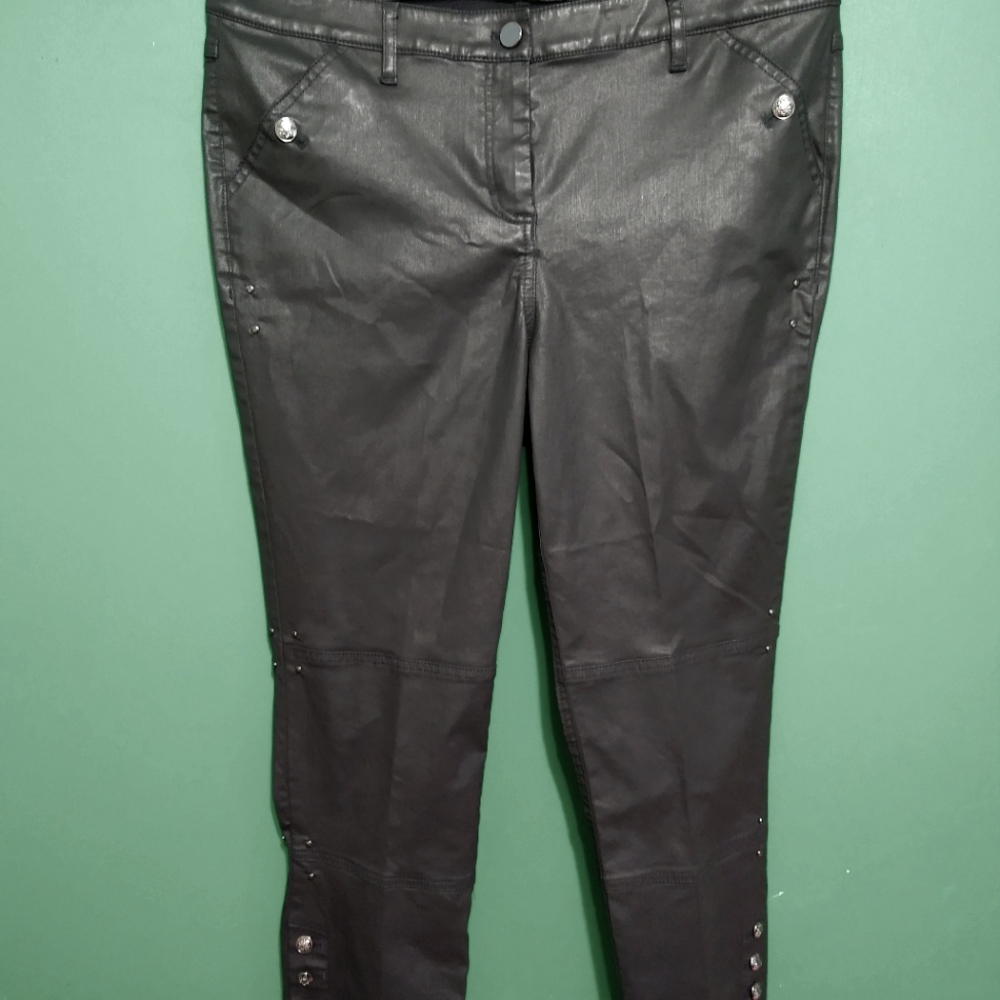 Perse Faux leather stretch pants size 12
